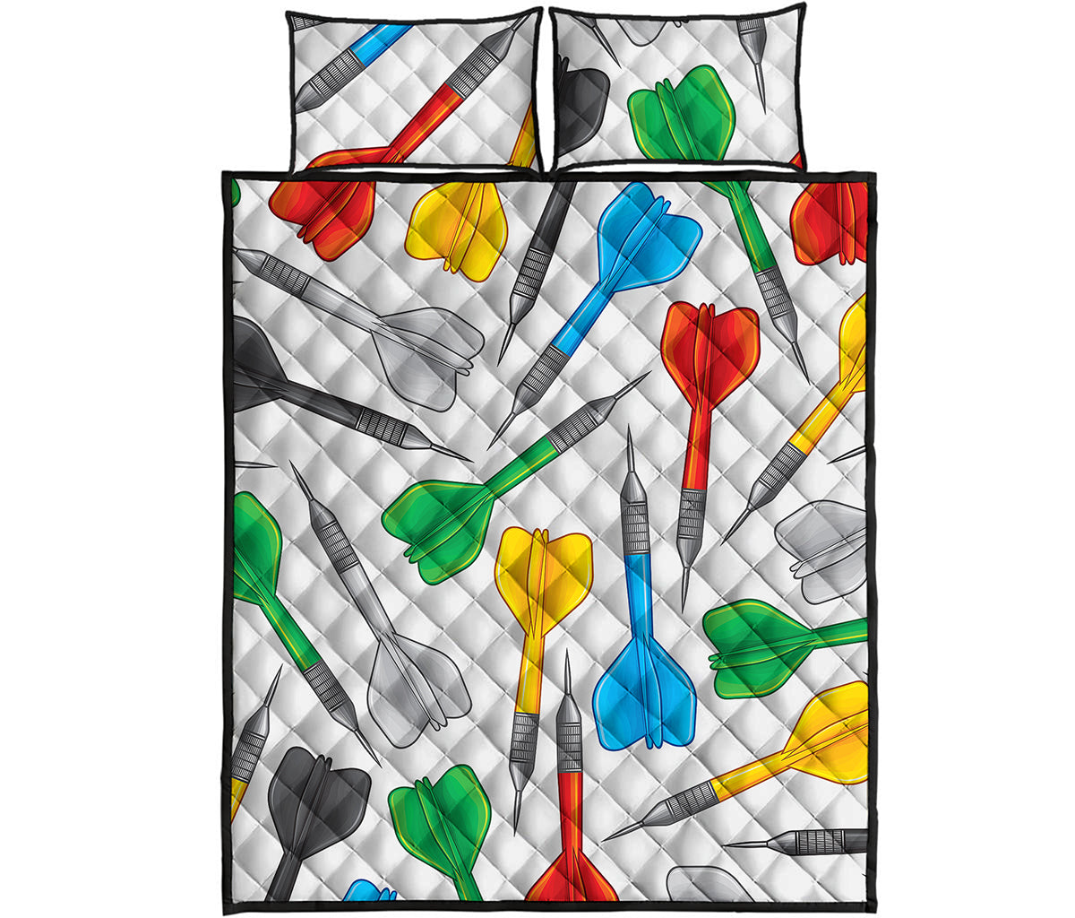 Colorful Darts Pattern Print Quilt Bed Set