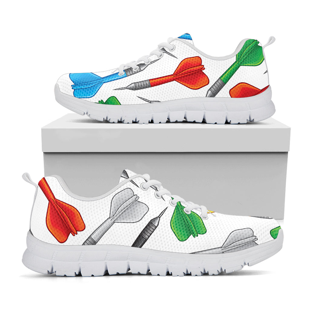 Colorful Darts Pattern Print White Sneakers
