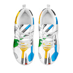 Colorful Darts Pattern Print White Sneakers