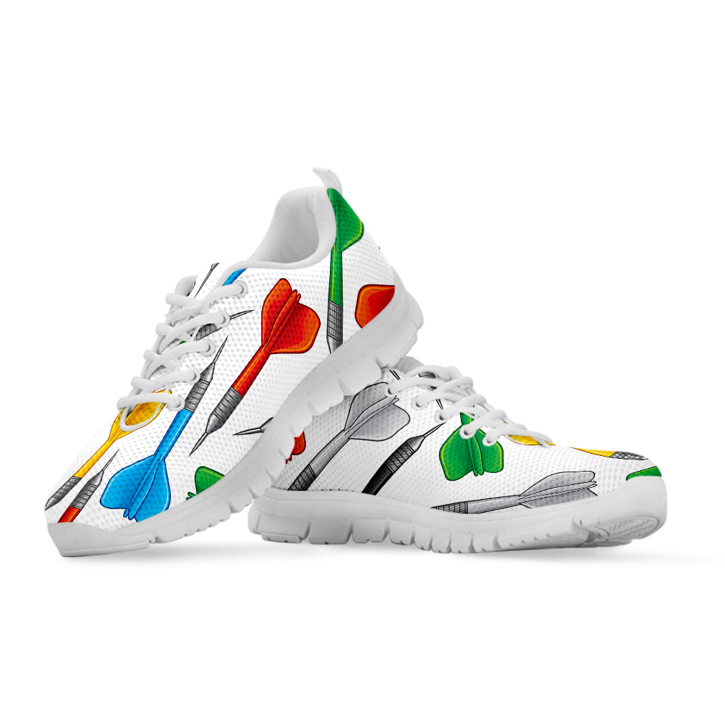 Colorful Darts Pattern Print White Sneakers