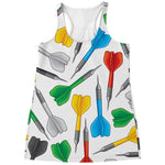 Colorful Darts Pattern Print Women's Racerback Tank Top