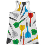 Colorful Darts Pattern Print Women's Racerback Tank Top