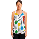 Colorful Darts Pattern Print Women's Racerback Tank Top