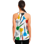 Colorful Darts Pattern Print Women's Racerback Tank Top