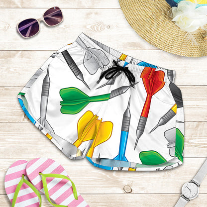 Colorful Darts Pattern Print Women's Shorts