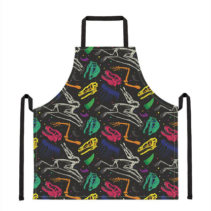 Colorful Dinosaur Fossil Pattern Print Apron