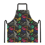 Colorful Dinosaur Fossil Pattern Print Apron