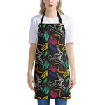 Colorful Dinosaur Fossil Pattern Print Apron