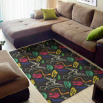 Colorful Dinosaur Fossil Pattern Print Area Rug
