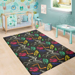 Colorful Dinosaur Fossil Pattern Print Area Rug
