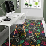 Colorful Dinosaur Fossil Pattern Print Area Rug
