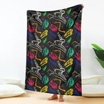 Colorful Dinosaur Fossil Pattern Print Blanket