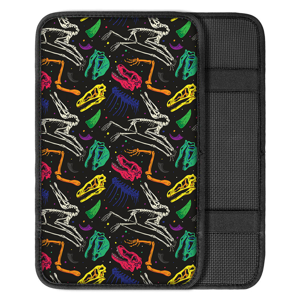 Colorful Dinosaur Fossil Pattern Print Car Center Console Cover