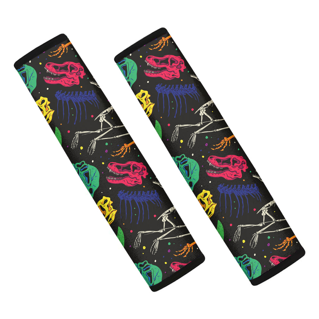 Colorful Dinosaur Fossil Pattern Print Car Seat Belt Covers