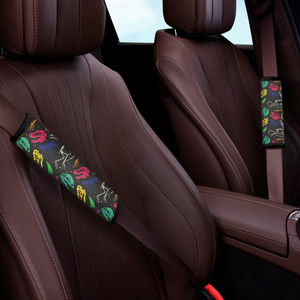 Colorful Dinosaur Fossil Pattern Print Car Seat Belt Covers