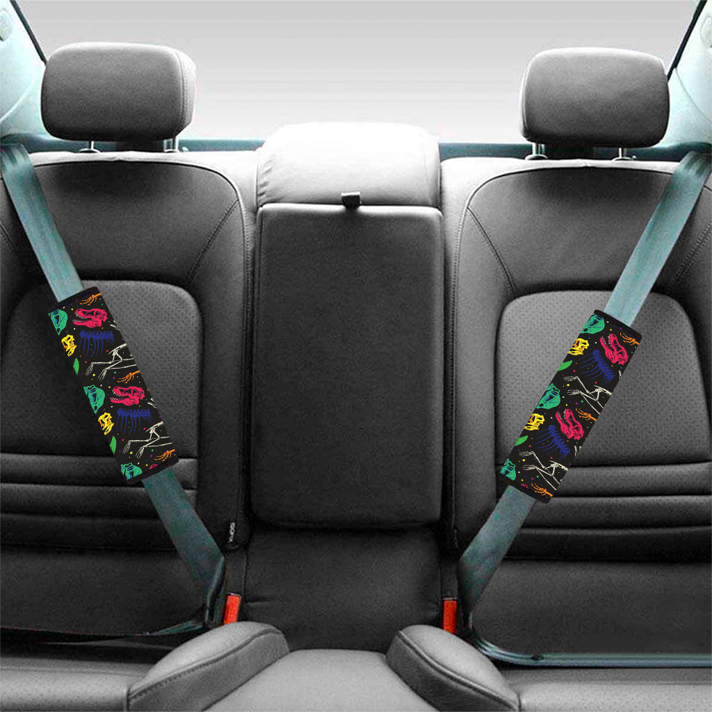 Colorful Dinosaur Fossil Pattern Print Car Seat Belt Covers