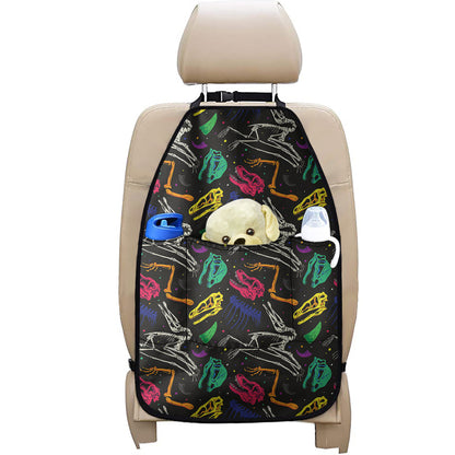 Colorful Dinosaur Fossil Pattern Print Car Seat Organizers