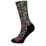 Colorful Dinosaur Fossil Pattern Print Crew Socks