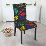 Colorful Dinosaur Fossil Pattern Print Dining Chair Slipcover