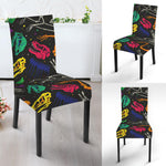 Colorful Dinosaur Fossil Pattern Print Dining Chair Slipcover