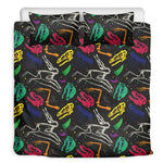 Colorful Dinosaur Fossil Pattern Print Duvet Cover Bedding Set