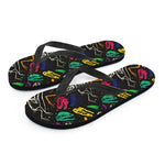 Colorful Dinosaur Fossil Pattern Print Flip Flops
