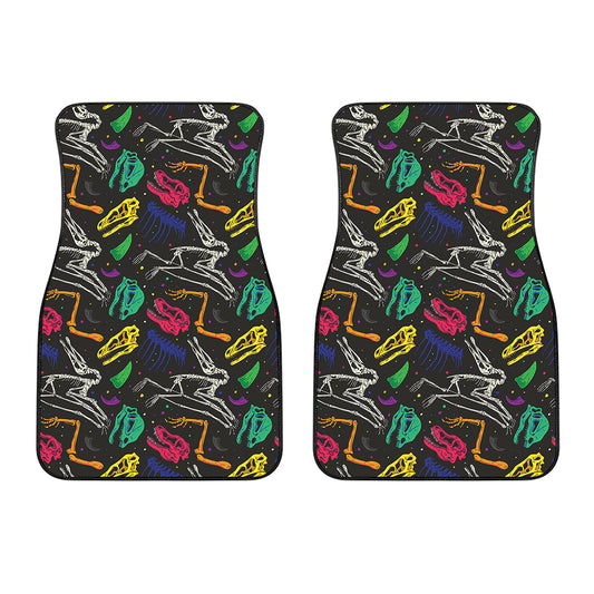 Colorful Dinosaur Fossil Pattern Print Front Car Floor Mats