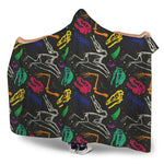 Colorful Dinosaur Fossil Pattern Print Hooded Blanket