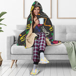 Colorful Dinosaur Fossil Pattern Print Hooded Blanket