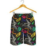 Colorful Dinosaur Fossil Pattern Print Men's Shorts