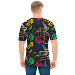 Colorful Dinosaur Fossil Pattern Print Men's T-Shirt