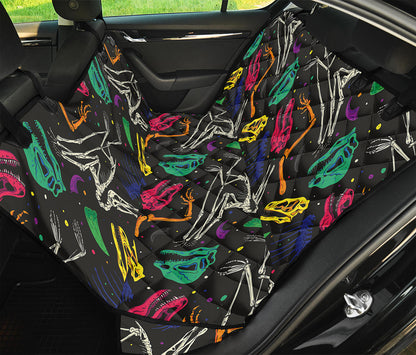 Colorful Dinosaur Fossil Pattern Print Pet Car Back Seat Cover