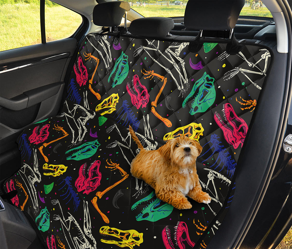 Colorful Dinosaur Fossil Pattern Print Pet Car Back Seat Cover