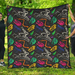 Colorful Dinosaur Fossil Pattern Print Quilt