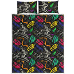 Colorful Dinosaur Fossil Pattern Print Quilt Bed Set