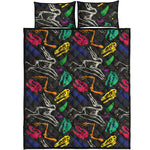 Colorful Dinosaur Fossil Pattern Print Quilt Bed Set