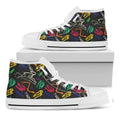 Colorful Dinosaur Fossil Pattern Print White High Top Sneakers