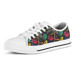 Colorful Dinosaur Fossil Pattern Print White Low Top Shoes