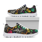 Colorful Dinosaur Fossil Pattern Print White Sneakers