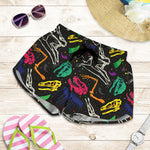 Colorful Dinosaur Fossil Pattern Print Women's Shorts