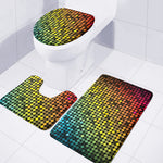 Colorful Disco Lights Pattern Print 3 Piece Bath Mat Set