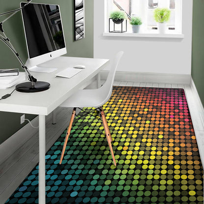 Colorful Disco Lights Pattern Print Area Rug