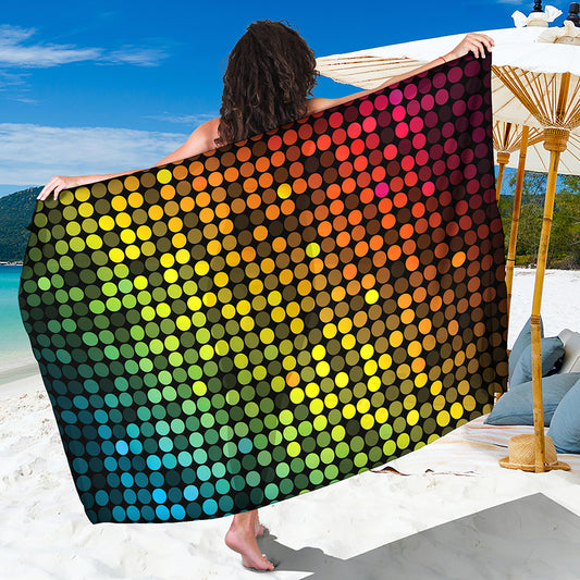 Colorful Disco Lights Pattern Print Beach Sarong Wrap