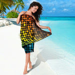 Colorful Disco Lights Pattern Print Beach Sarong Wrap