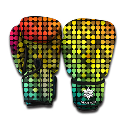Colorful Disco Lights Pattern Print Boxing Gloves