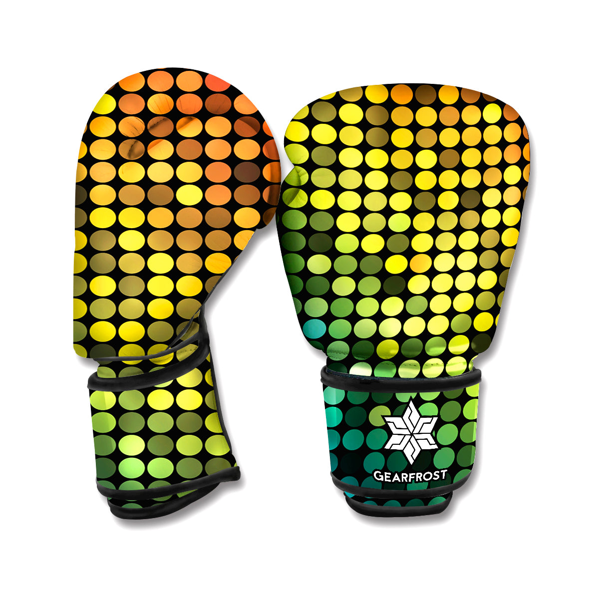 Colorful Disco Lights Pattern Print Boxing Gloves