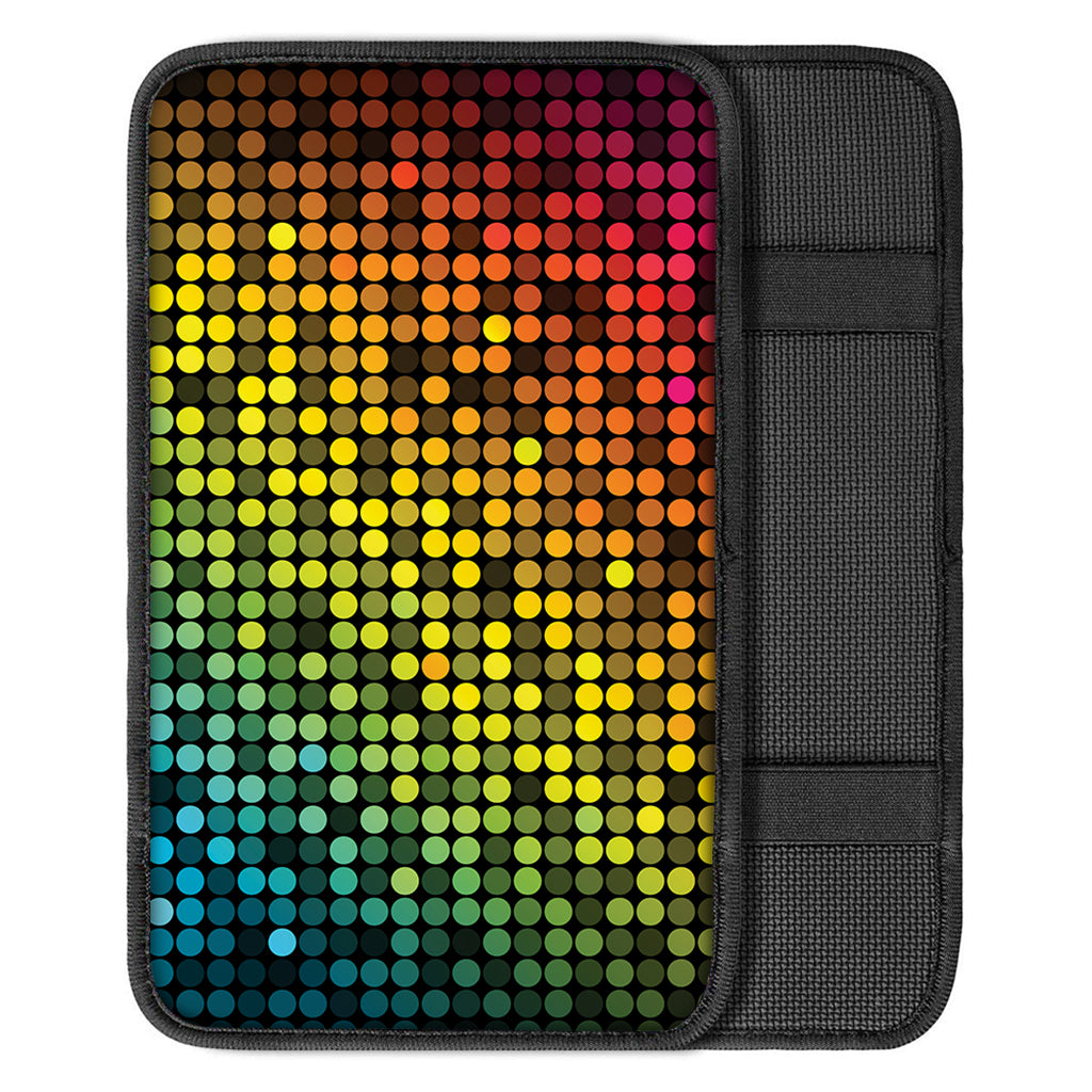 Colorful Disco Lights Pattern Print Car Center Console Cover