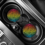Colorful Disco Lights Pattern Print Car Coasters