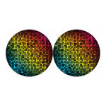 Colorful Disco Lights Pattern Print Car Coasters