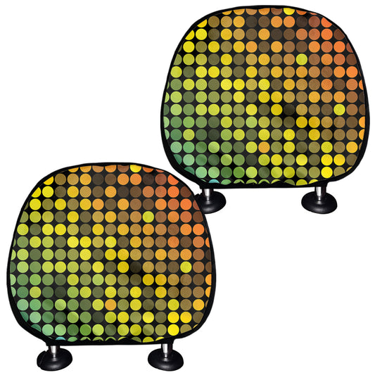 Colorful Disco Lights Pattern Print Car Headrest Covers